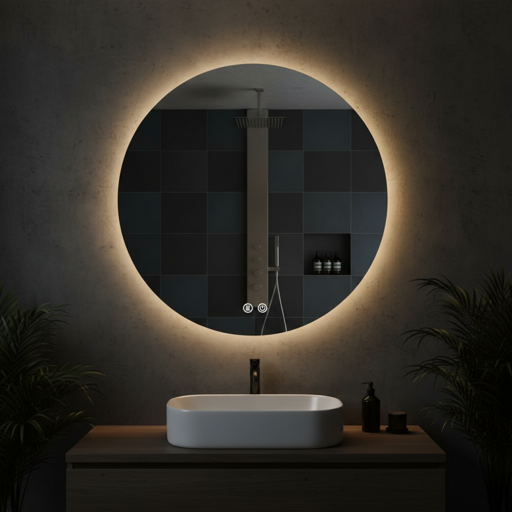 Oglinda LED Rotunda FRAMELESS 60cm, 3 Lumini, Dezaburire, DImabila si Touch OD005