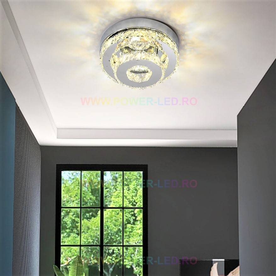 Lustra LED CRISTAL Double Circle Echivalent 200W