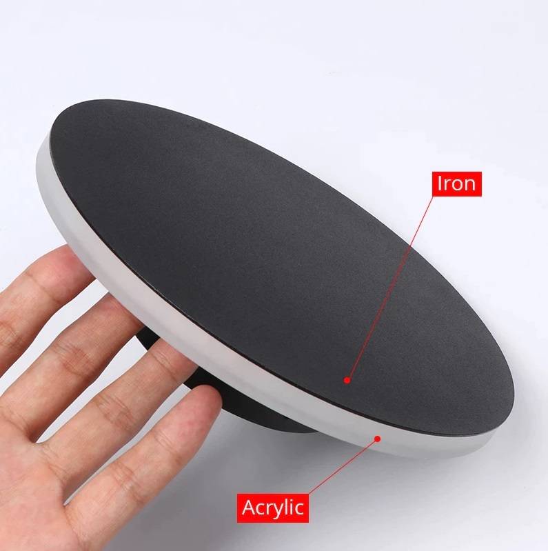 Aplica LED 22W 20cm Rotunda Neagra Cu Control Tactil