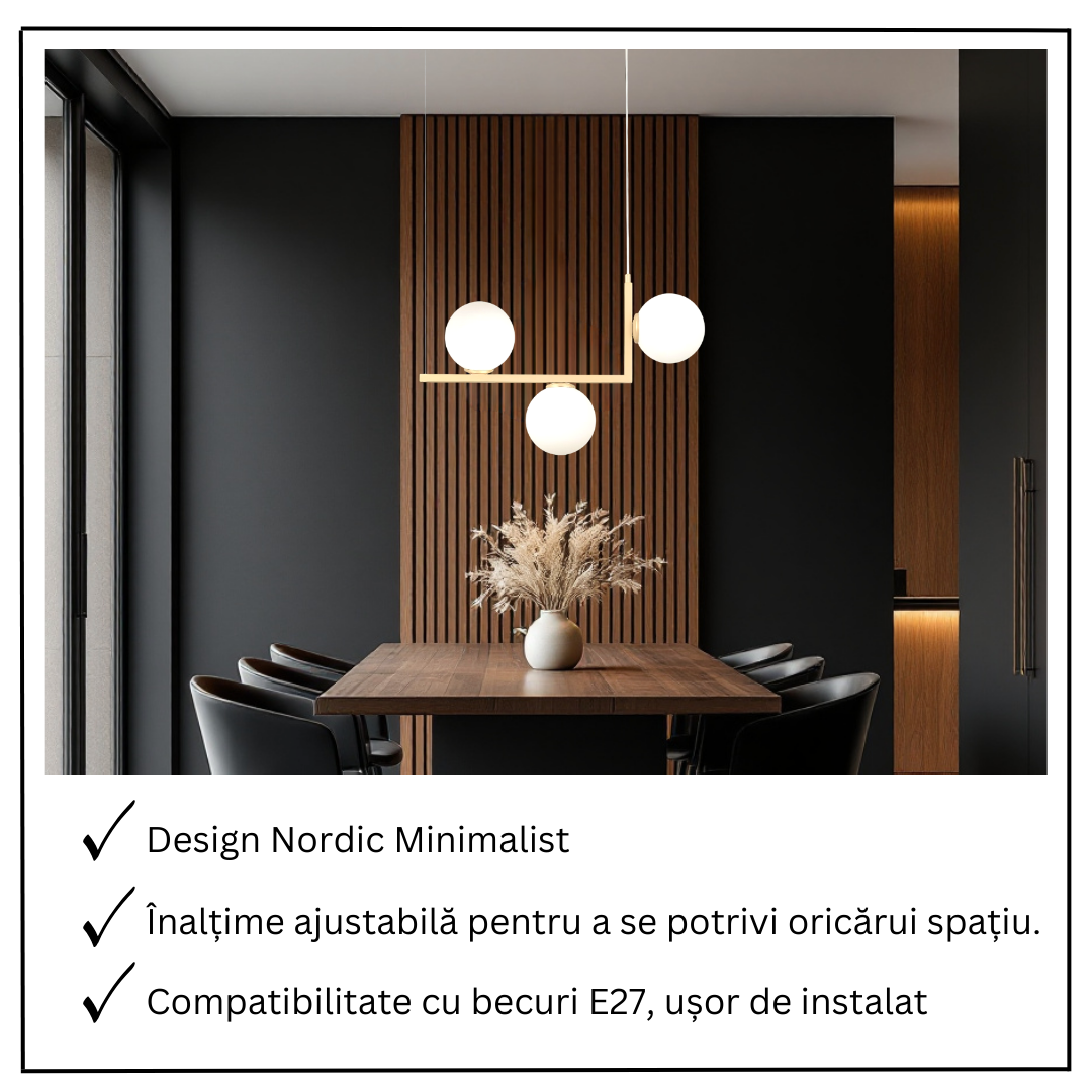 Lustra Abajur MAT 3xE27 Nordic Glow GOLDEN