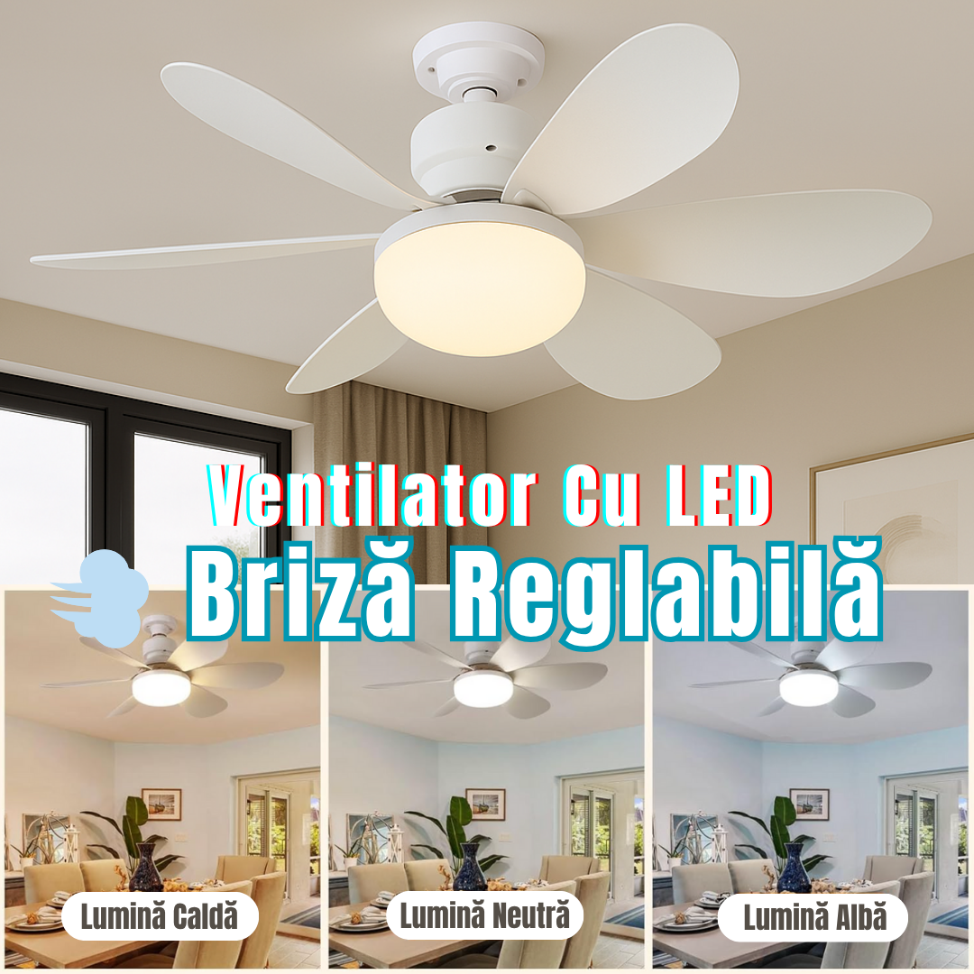 Bec LED E27 30W cu Ventilator, 3 Lumini si telecomanda
