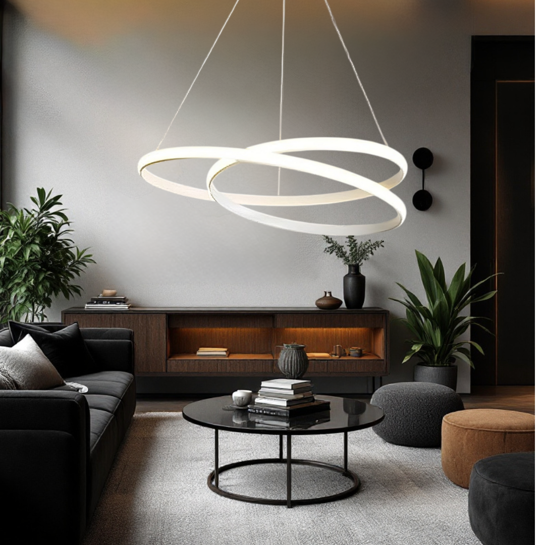 Lustra LED Alba Suspendata 120W Lumea Telecomanda Echivalent 600W