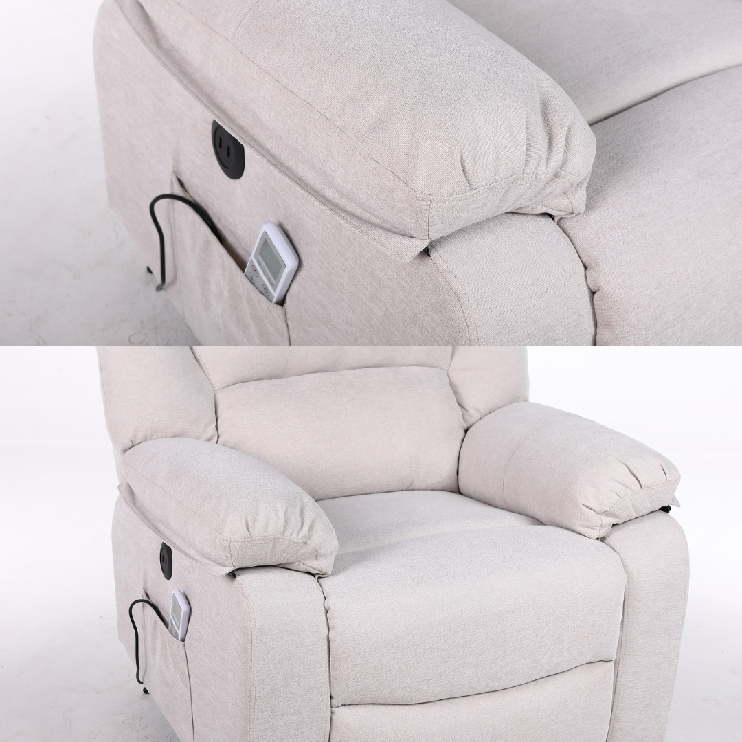 Fotoliu cu Masaj si Incalzire Recliner Electric Gri