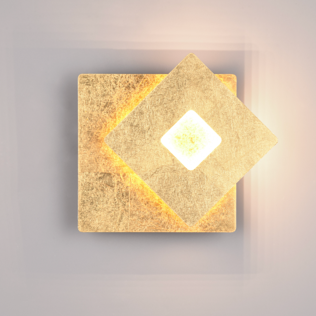 Aplica LED Luxury Square Gold LEANO