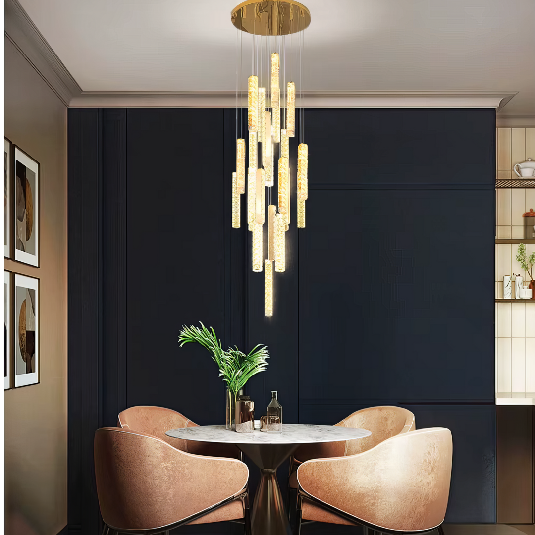 Lustra LED Luxury Crystal Golden Vianore