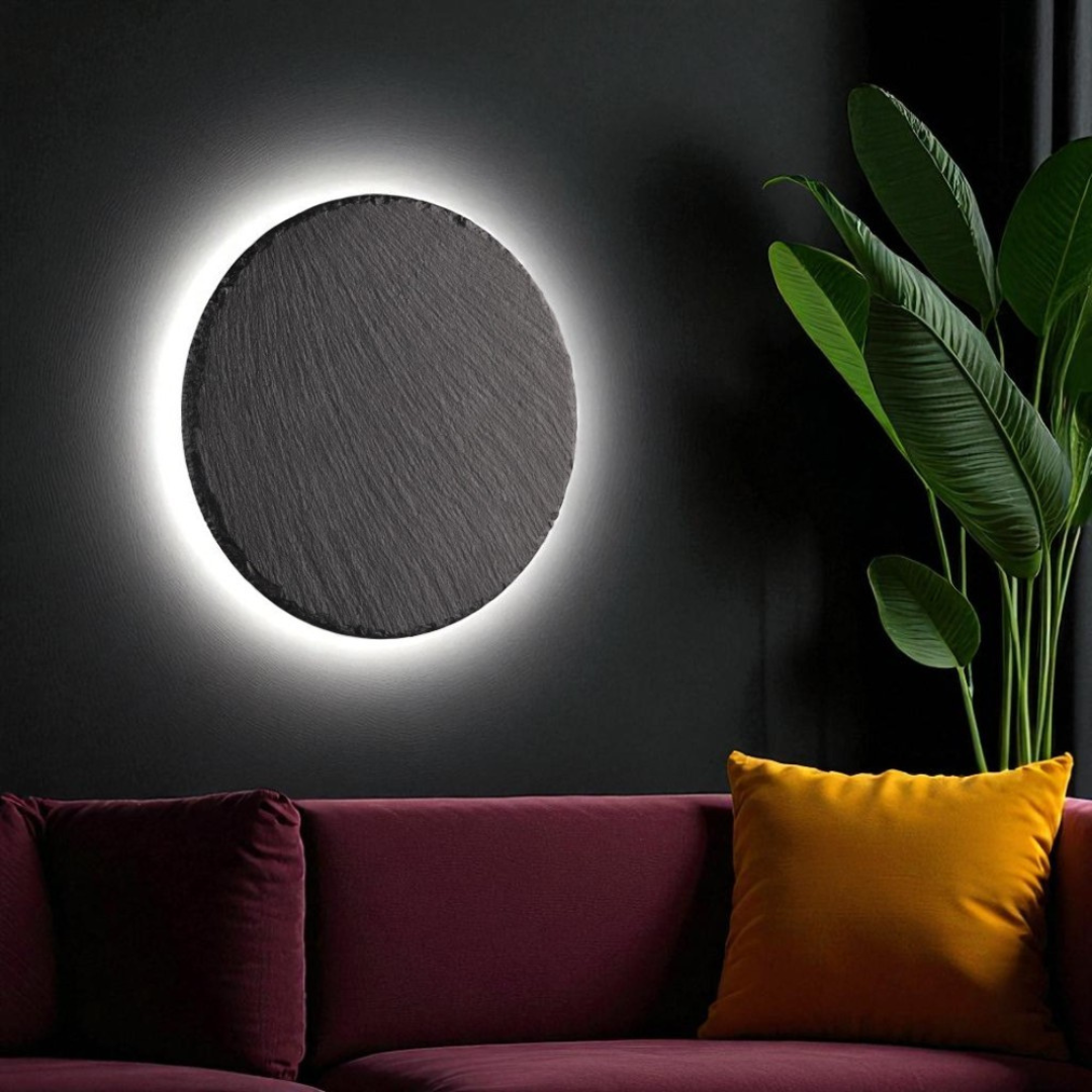 Aplica LED 9W Black RAVEN Stone Effect