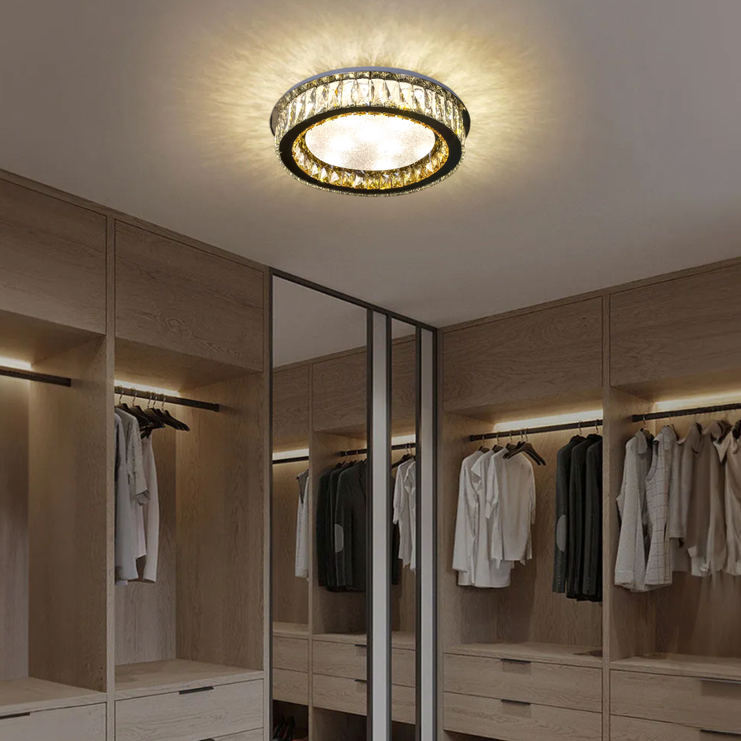 Lustra LED Cristal Aplicata Glamour Halo Telecomanda 50-80CM
