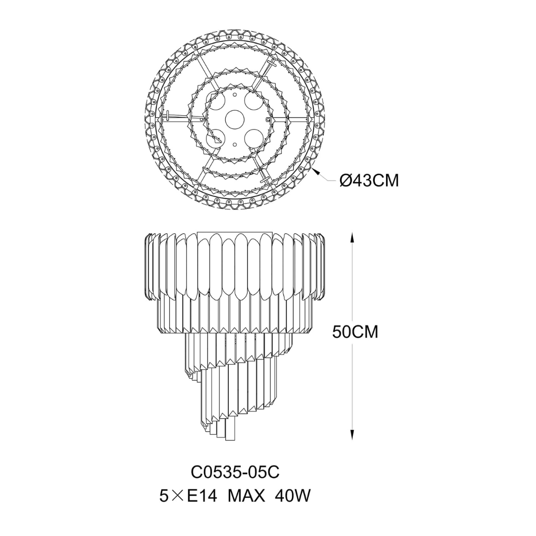 Candelabru Cristal Luxury Chrome GLADIUS