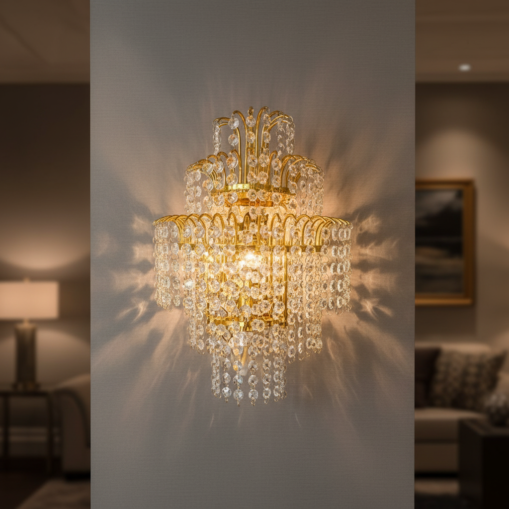 Aplica Perete 3xE14 Cristal KRYNA Gold