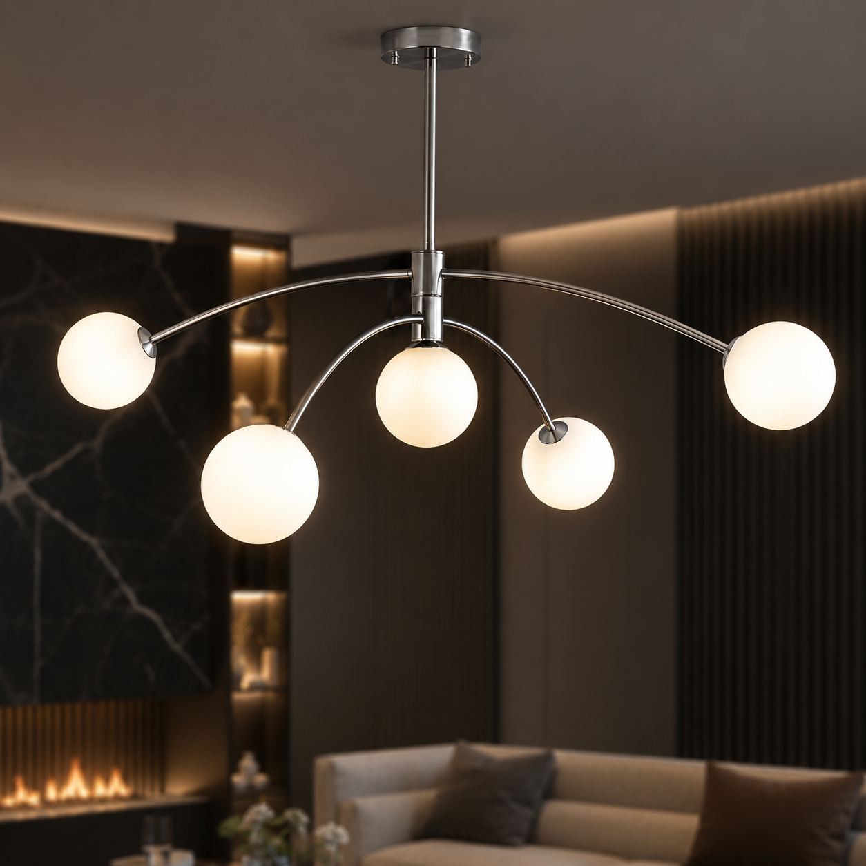 Lustra Abajur YORK 5xE27 Chrome