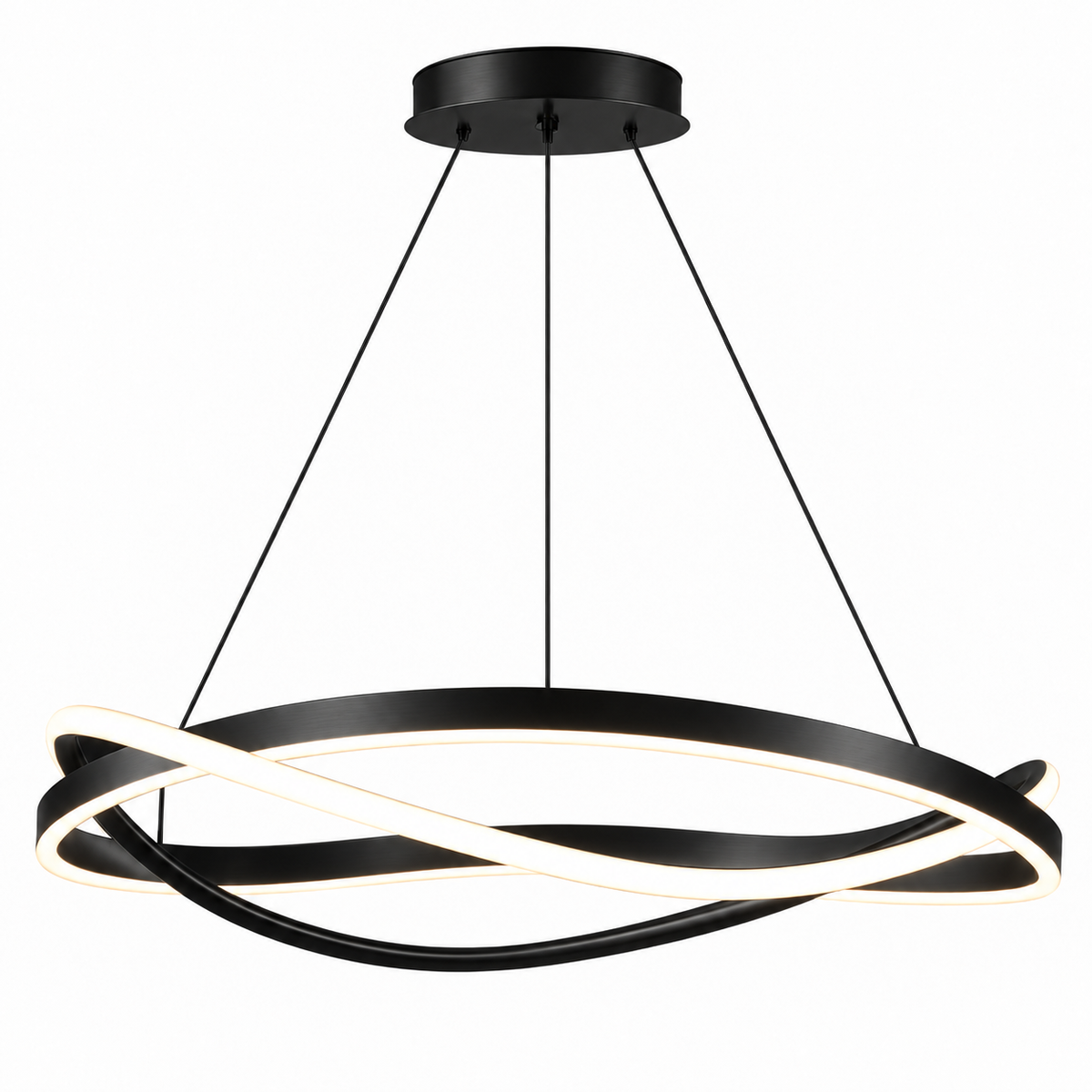 Lustra LED Suspendata Venola Black Echivalent 550W Telecomanda