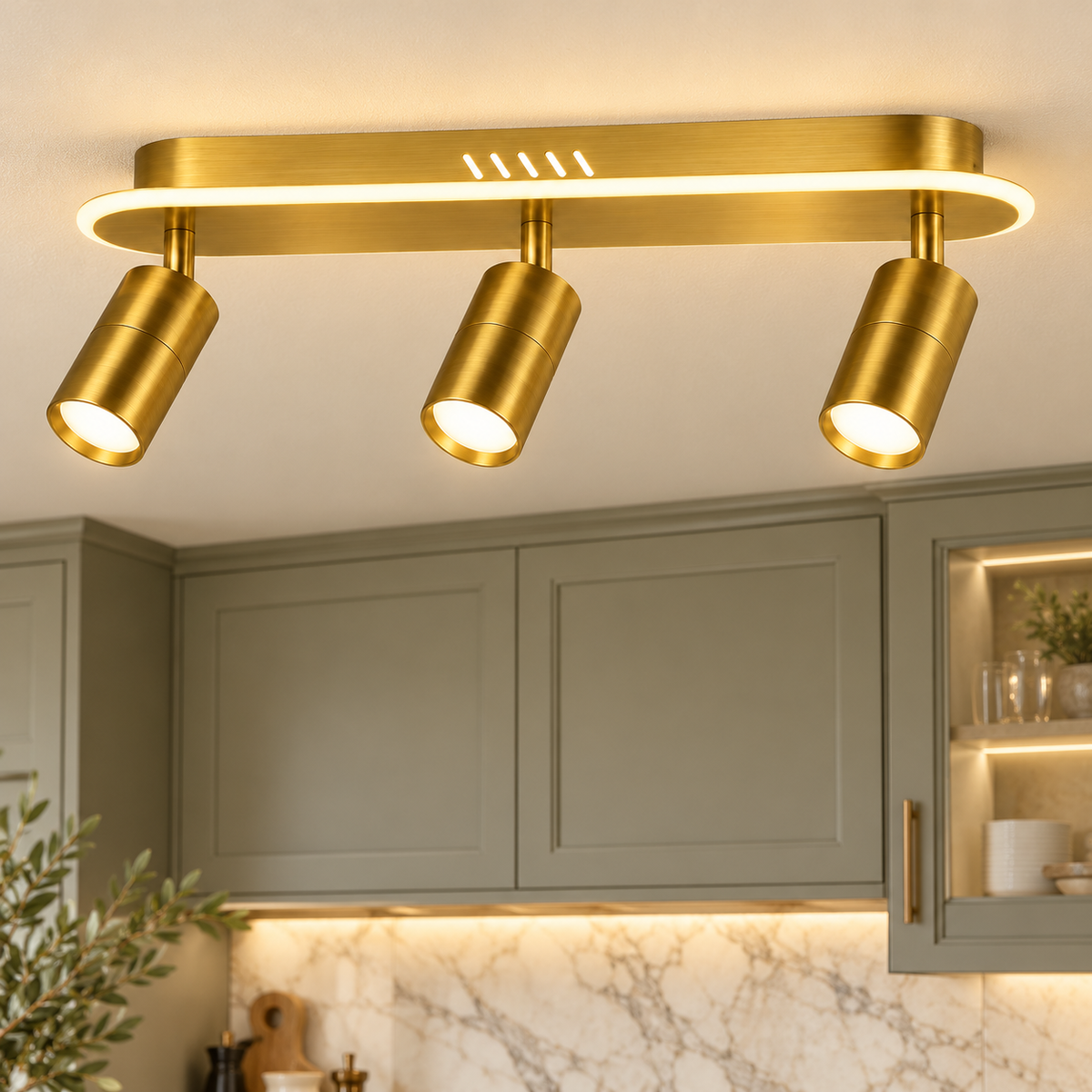 Lustra LED cu Spoturi 62W Gold GLOW Echivalent 300W