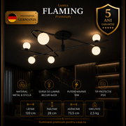 Lustra Aplicata Premium Flaming Black & Gold 6xG9