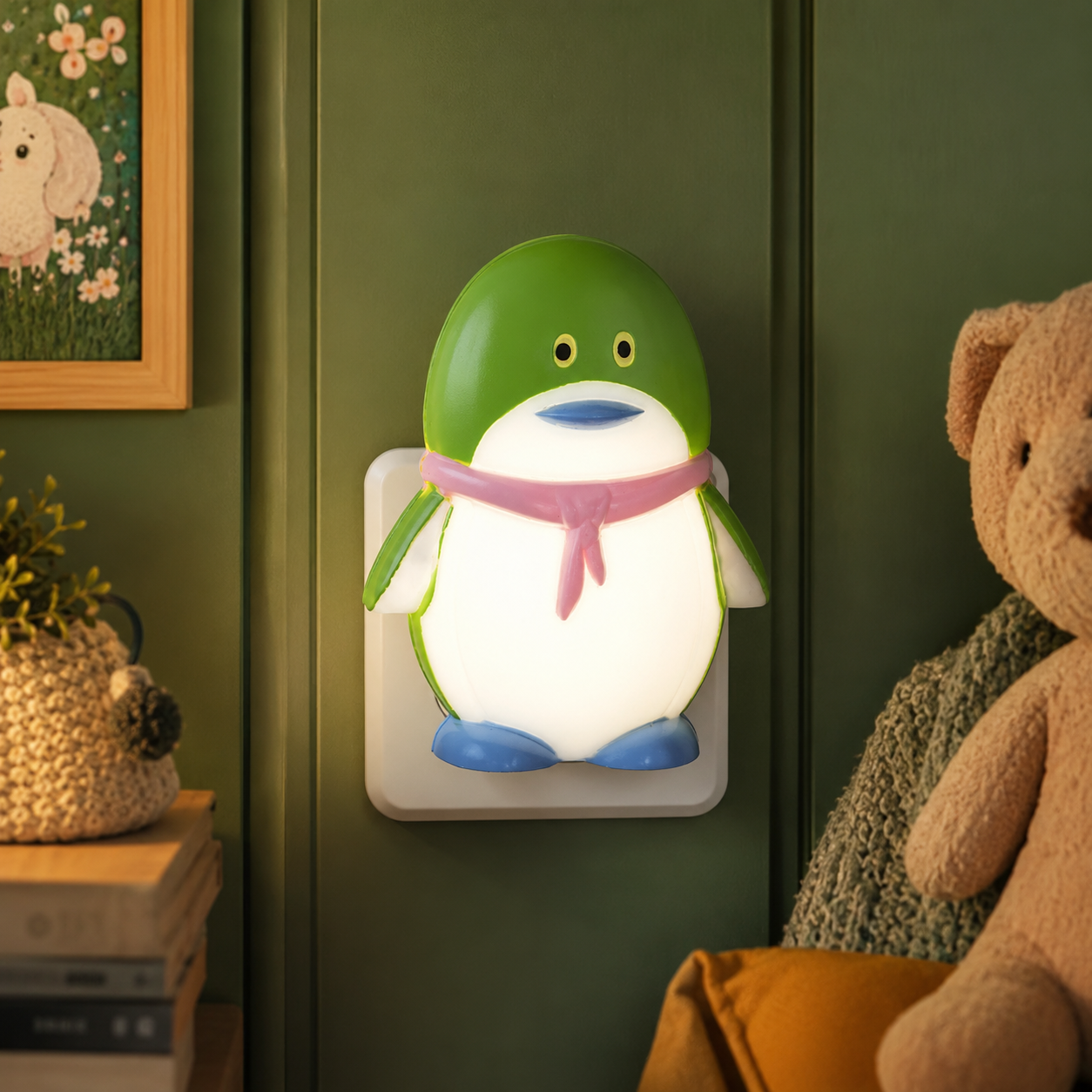 Lampa de veghe LED PINGU 0.4W Green