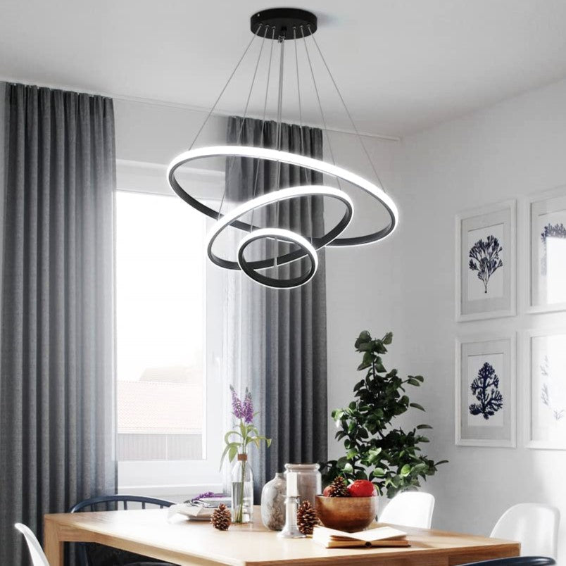 Lustra LED 96W Catalonia 3 Segmente Black Echivalent 400W