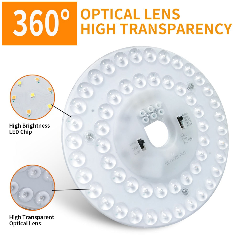 Modul LED Magnetic S 17cm, 12W/18W/24W cu 5 Lumini Reglabile din Buton