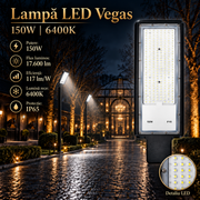Lampa LED Iluminat Stradal Vegas Black 150W | 17600lm | 6400K | IP65