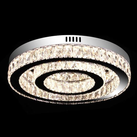 Lustra LED TWO CIRCLE Cristal Echivalent 500W Telecomanda