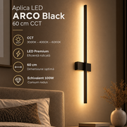 Aplica LED ARCO Black 60cm CCT Echivalent 100W Premium