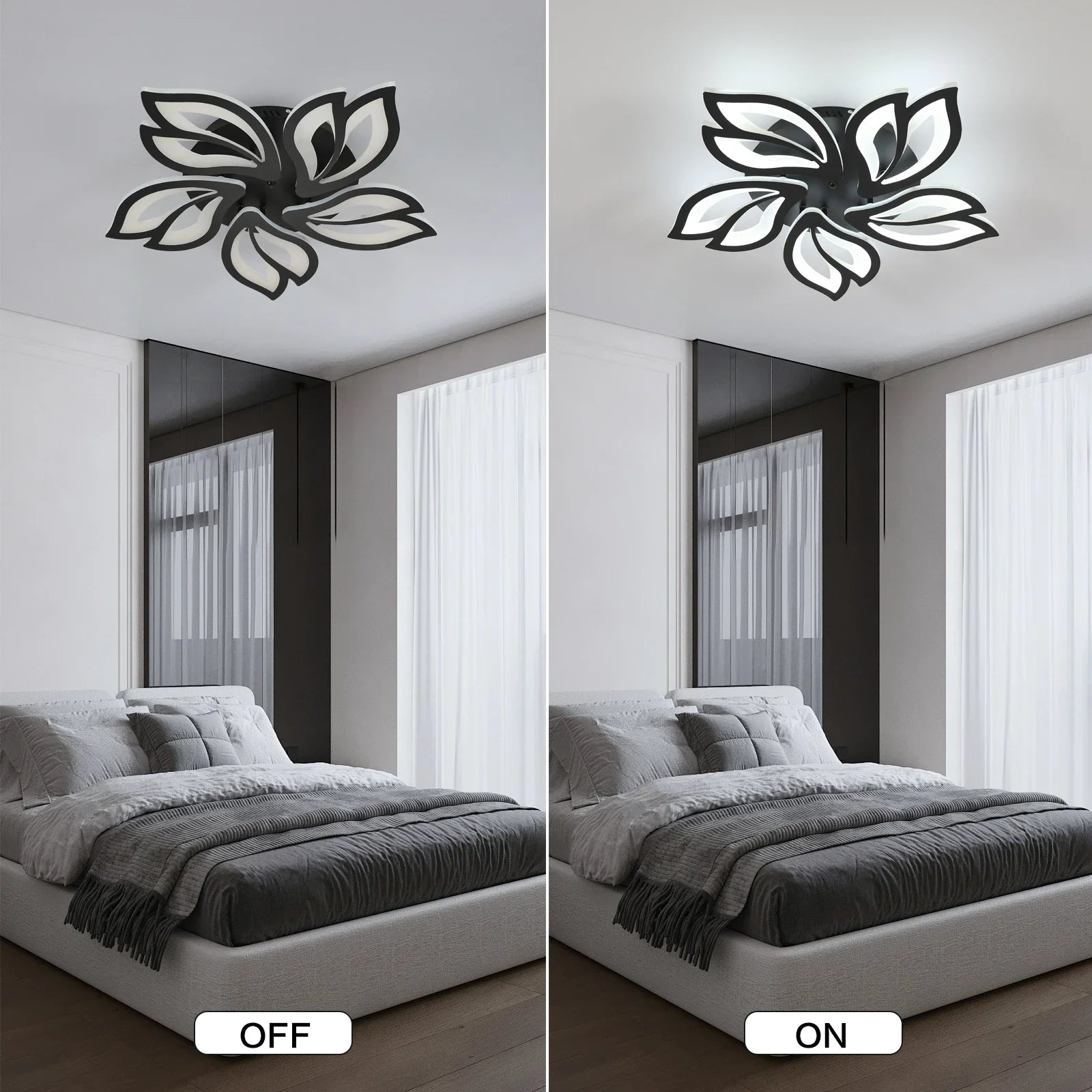 Lustra LED ANEMONE Black Echivalent 500W Telecomanda