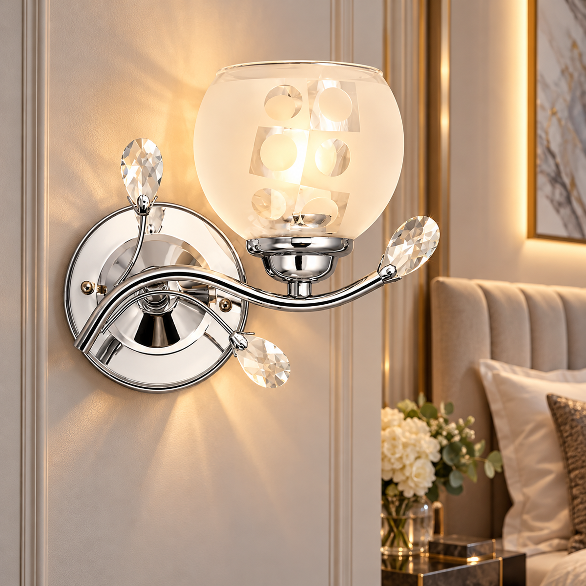 Aplica VENEZIA Chrome 1xE27 cu Abajur 20CM