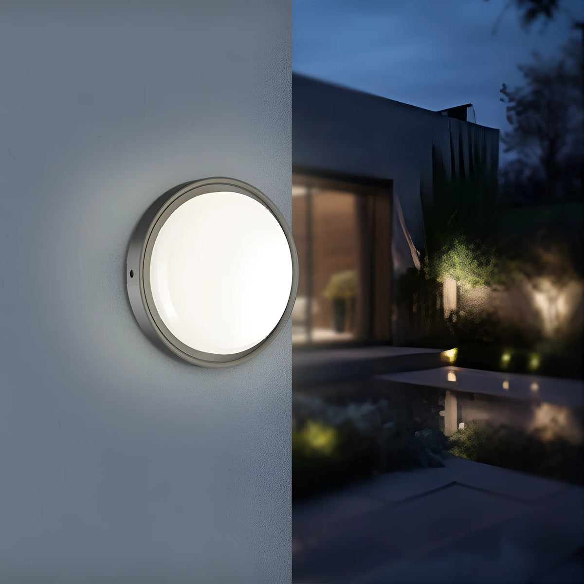 Plafoniera LED Exterior Bulkhead Black IP65 | 12W | 3 Tipuri de Lumina