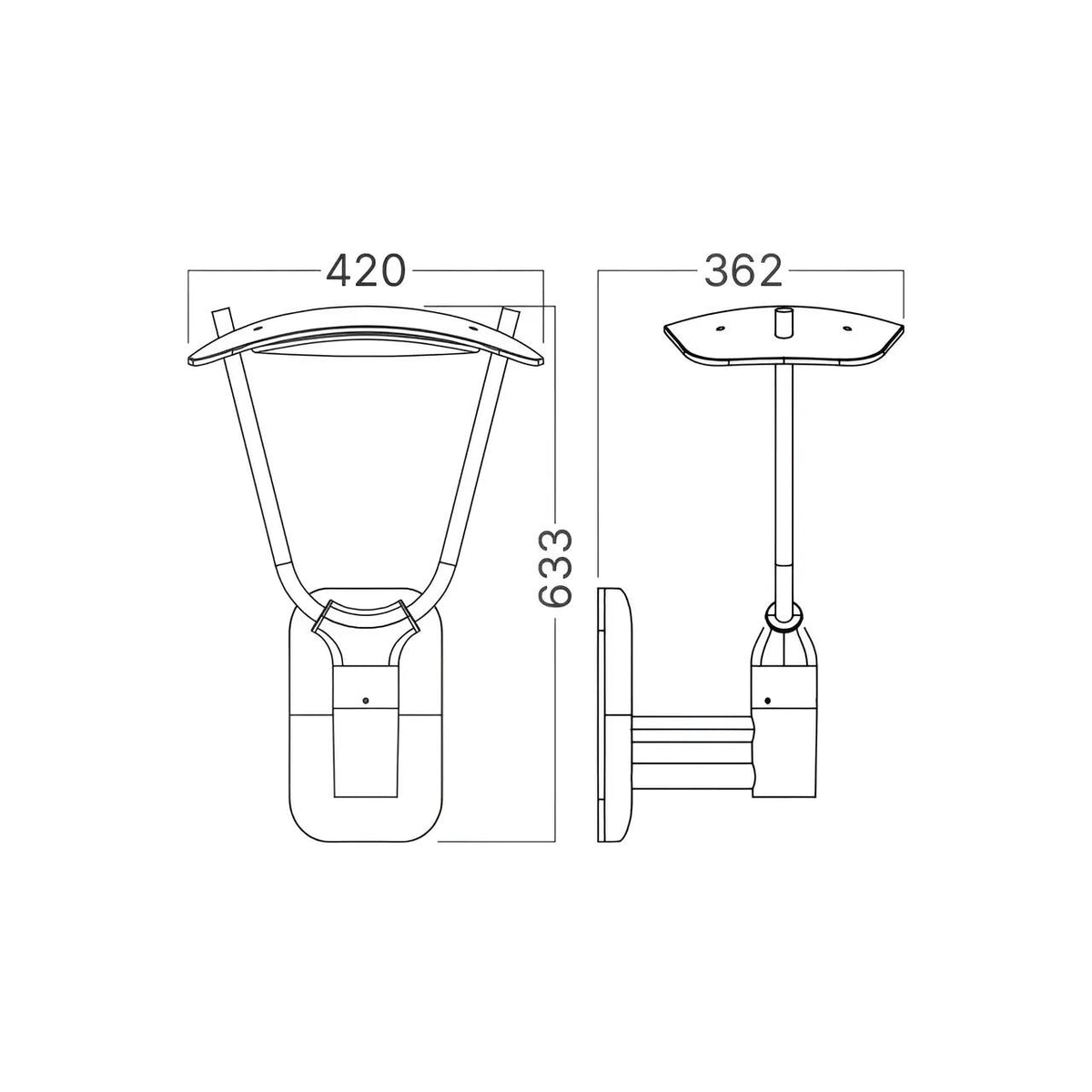 Aplica LED Exterior Tip Felinar Tirana Dark Grey IP65