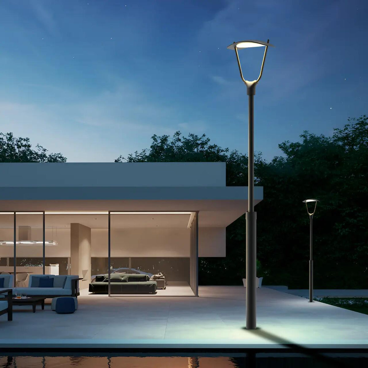 Felinar LED pentru Stalp Tirana Dark Grey IP65 Echivalent 450W