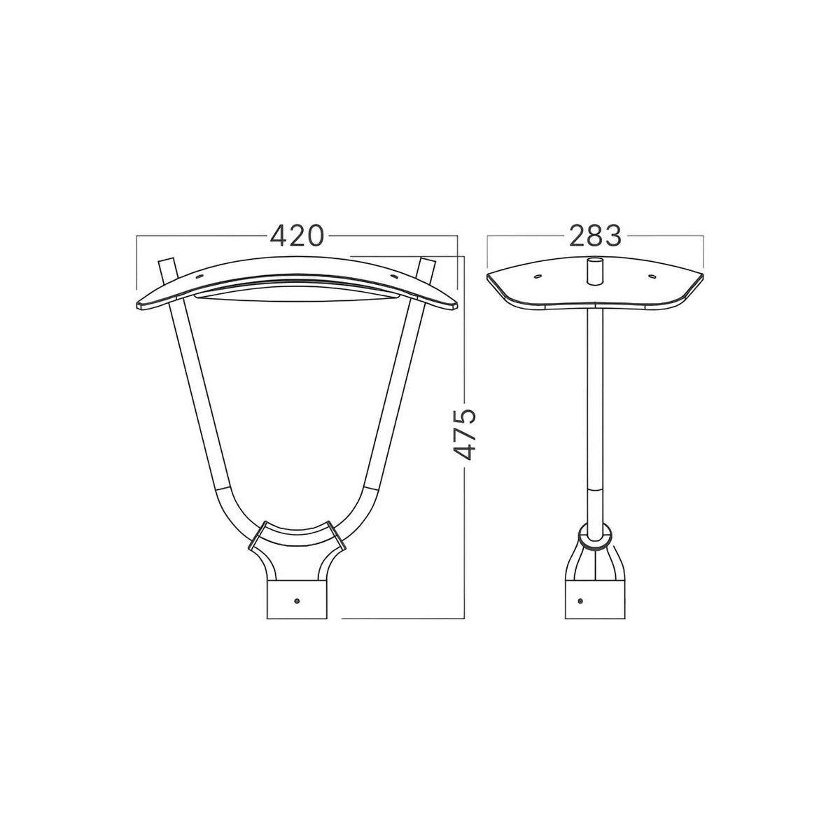 Felinar LED pentru Stalp Tirana Dark Grey IP65 Echivalent 450W