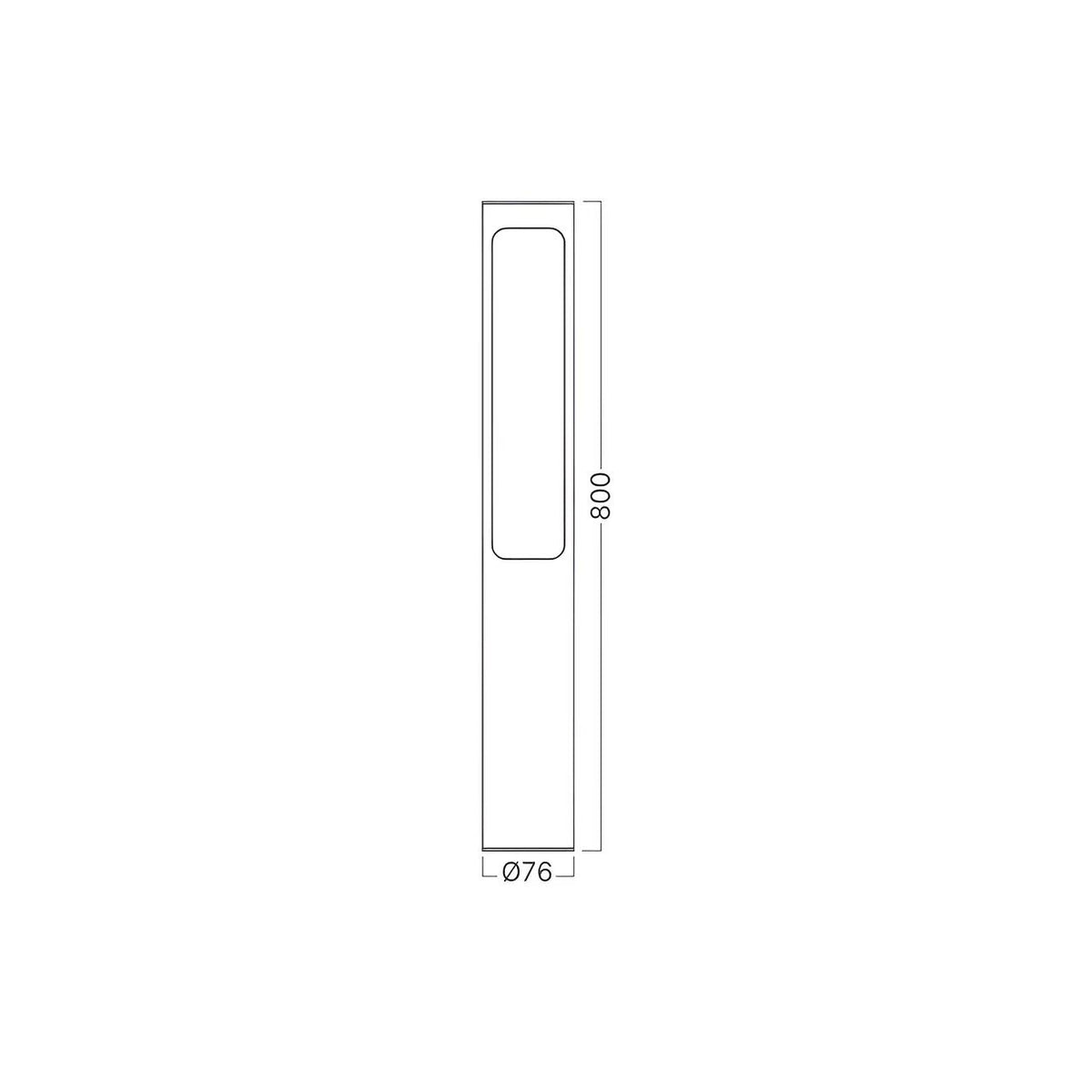 Stalpisor LED Exterior Palmira Black 20W | 3000K | 1400lm | IP65 | 80CM