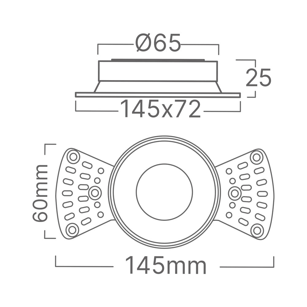 Spot GU10 Dublu Alb cu 2 Fete Incluse Alb / Negru / 145 x 72 mm / Incastrabil