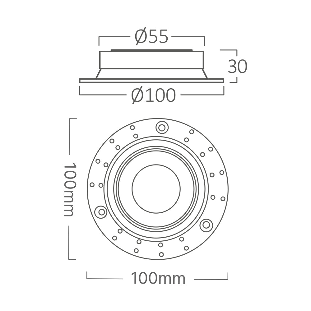 Spot LED GU10 35W Rotund cu 2 Fete Incluse Alb / Negru / ⌀100 mm / Incastrabil