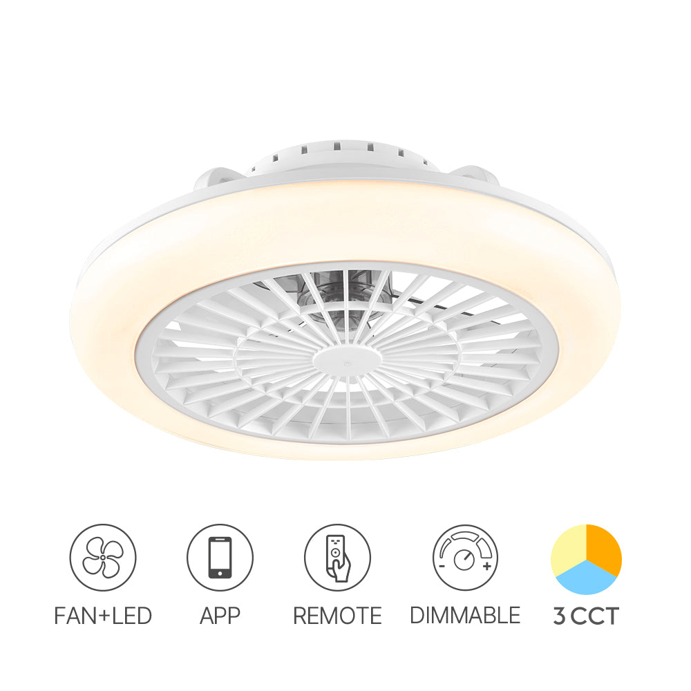 Lustra LED ORSO White cu Ventilator Echivalent 300W Telecomanda