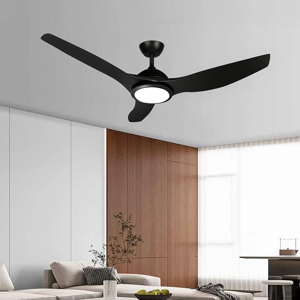 Lustra LED 3CCT MILOK Black cu Ventilator Echivalent 250W Telecomanda