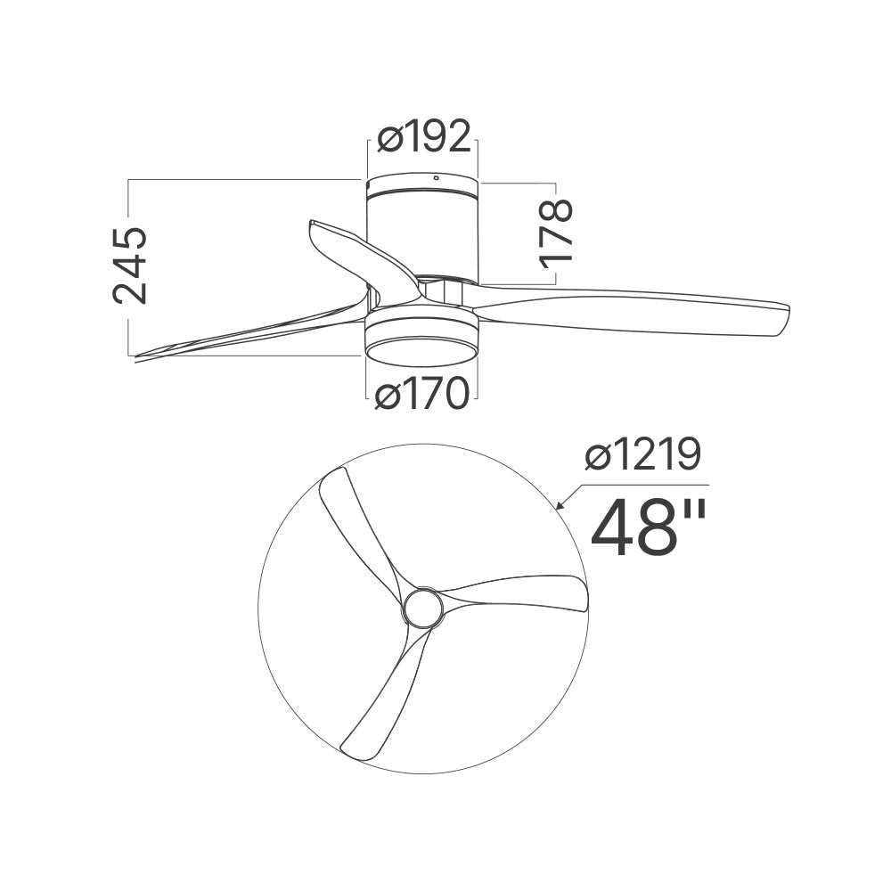 Lustra LED 3CCT GREGO cu Ventilator Black & Brown Echivalent 200W Telecomanda