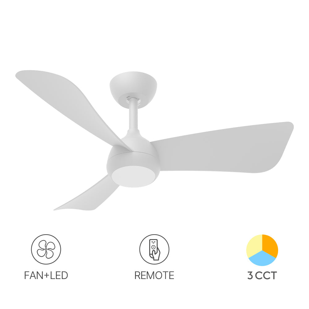 Lustra LED 3CCT SOLYA White cu Ventilator Echivalent 200W Telecomanda