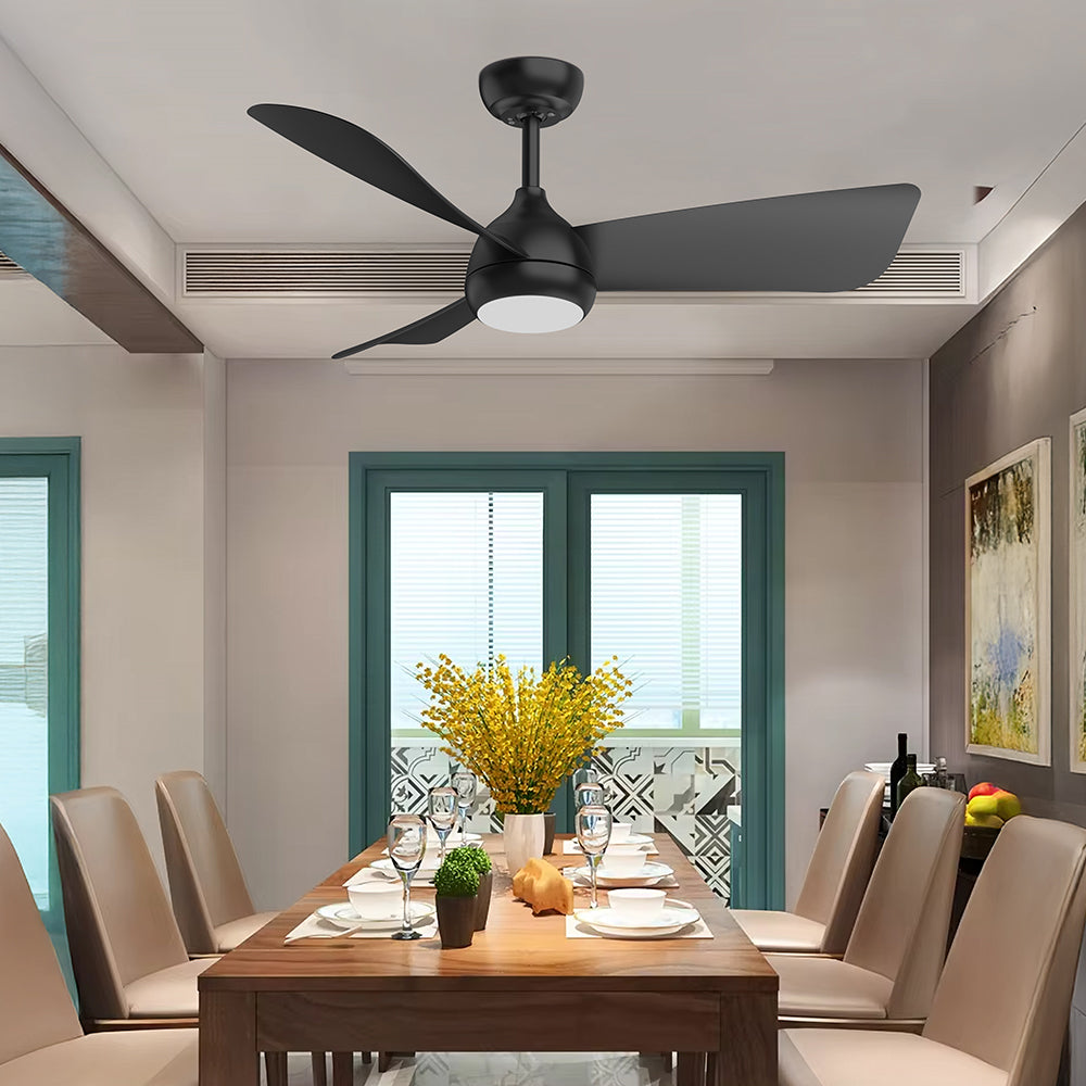 Lustra LED 3CCT SOLYA Black cu Ventilator Echivalent 200W Telecomanda