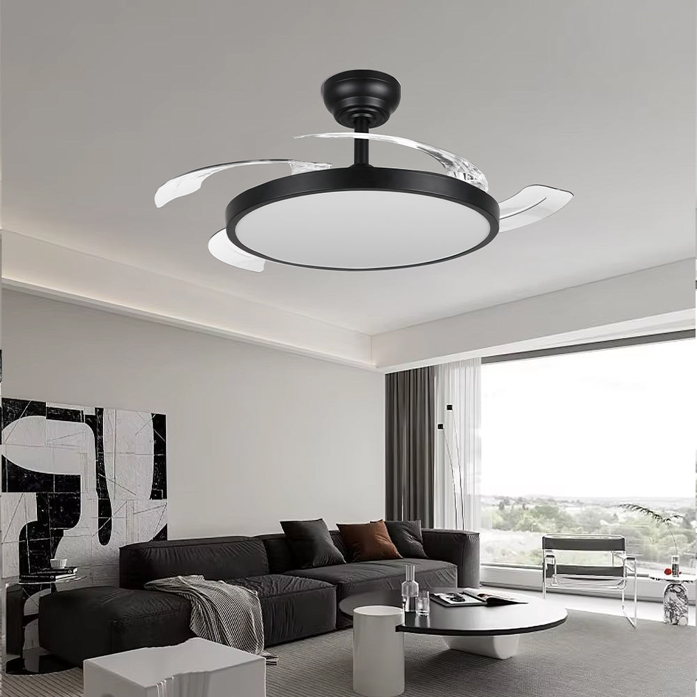 Lustra LED FANCY Black, 3160lm, 3 lumini, Ventilator si Telecomanda Premium