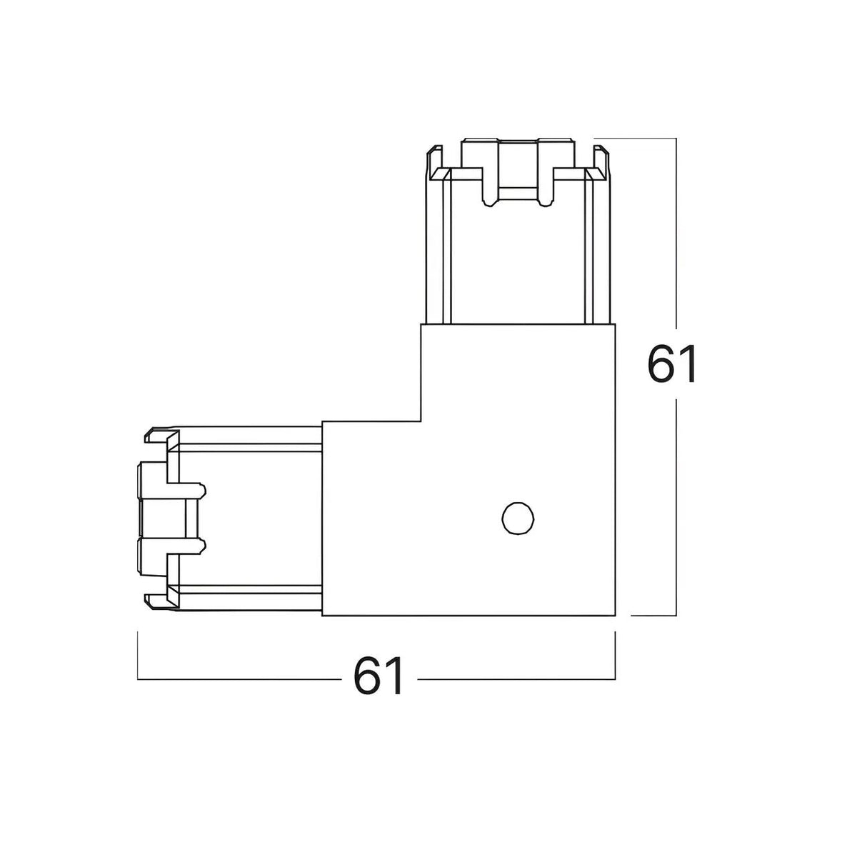 Conector HEGZA 90° pentru 2 x Corp Liniar Hexagonal LED