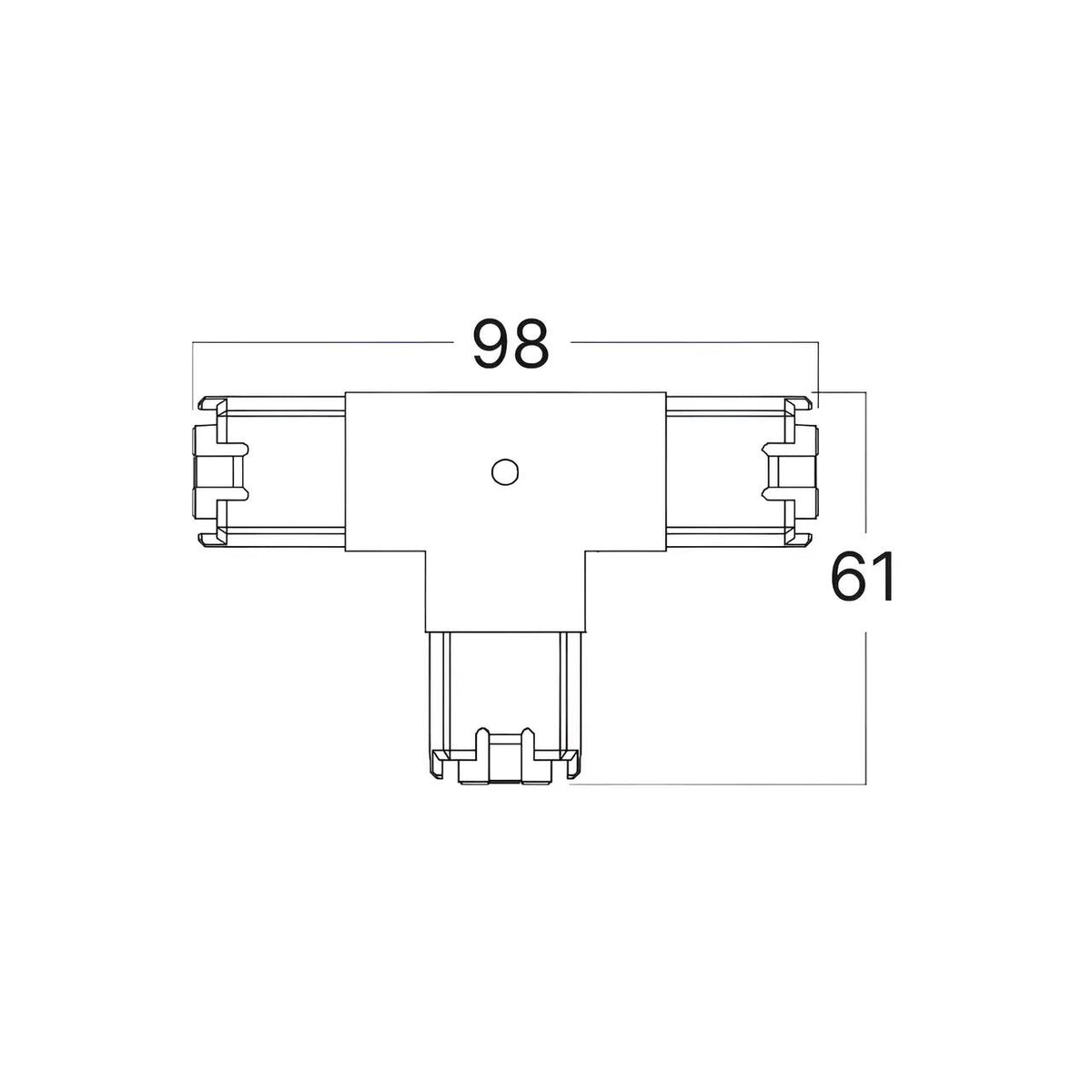 Conector HEGZA Forma T pentru 3 x Corp Liniar Hexagonal LED