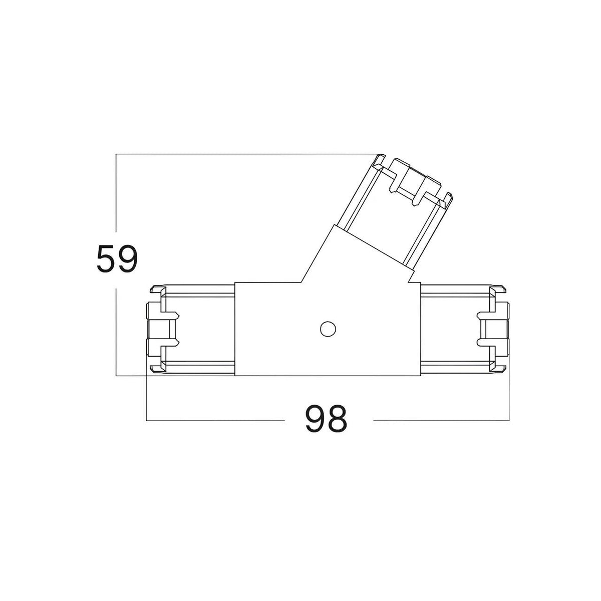 Conector HEGZA 120° Forma L pentru 3 x Corp Liniar Hexagonal LED