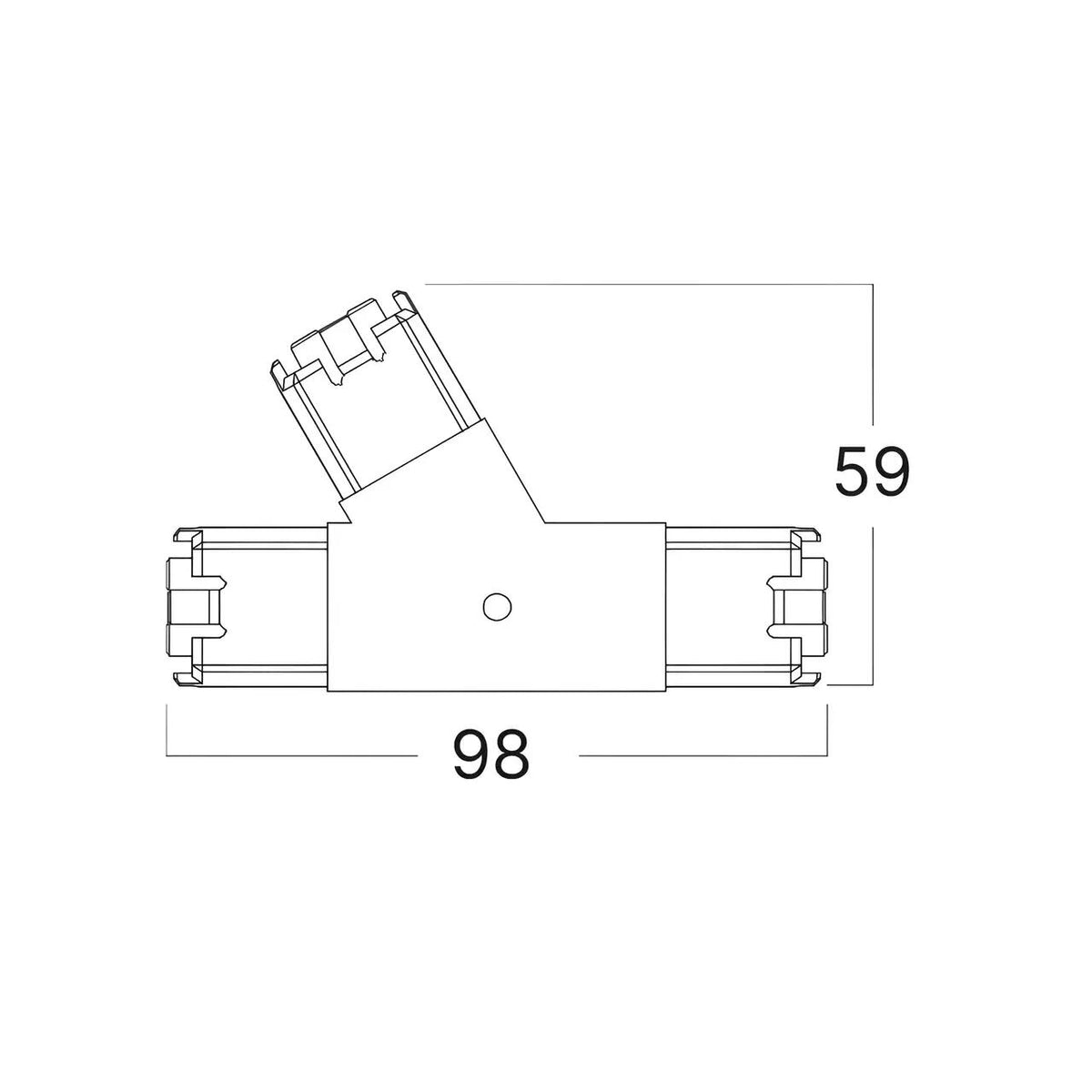 Conector HEGZA 120° Forma R pentru 3 x Corp Liniar Hexagonal LED
