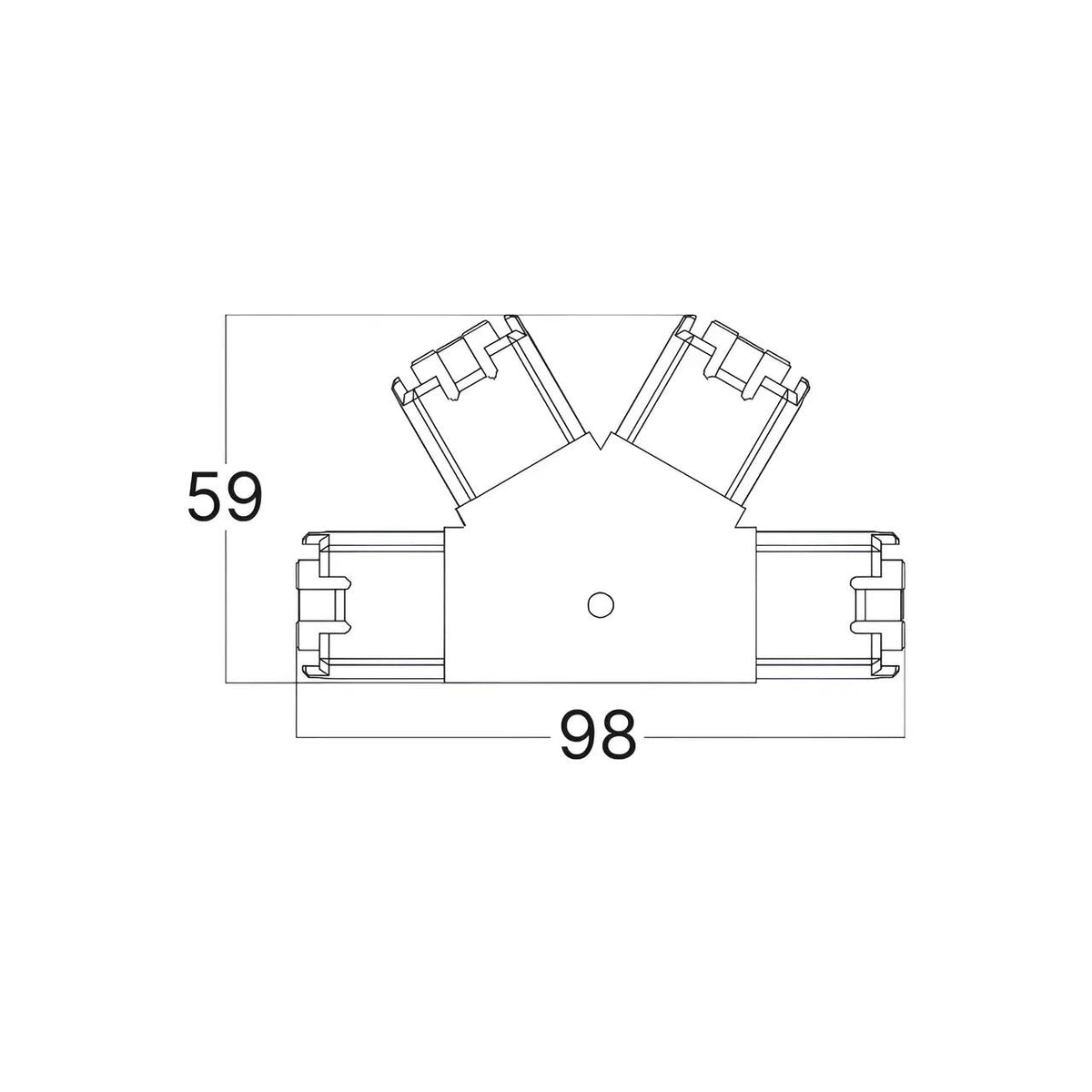 Conector HEGZA Forma K pentru 4 x Corp Liniar Hexagonal LED