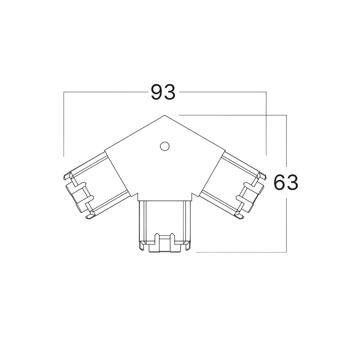 Conector HEGZA 60° pentru 3 x Corp Liniar Hexagonal LED