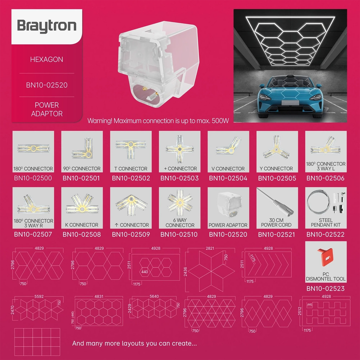 Adaptor de Alimentare HEGZA pentru Corp Liniar Hexagonal LED