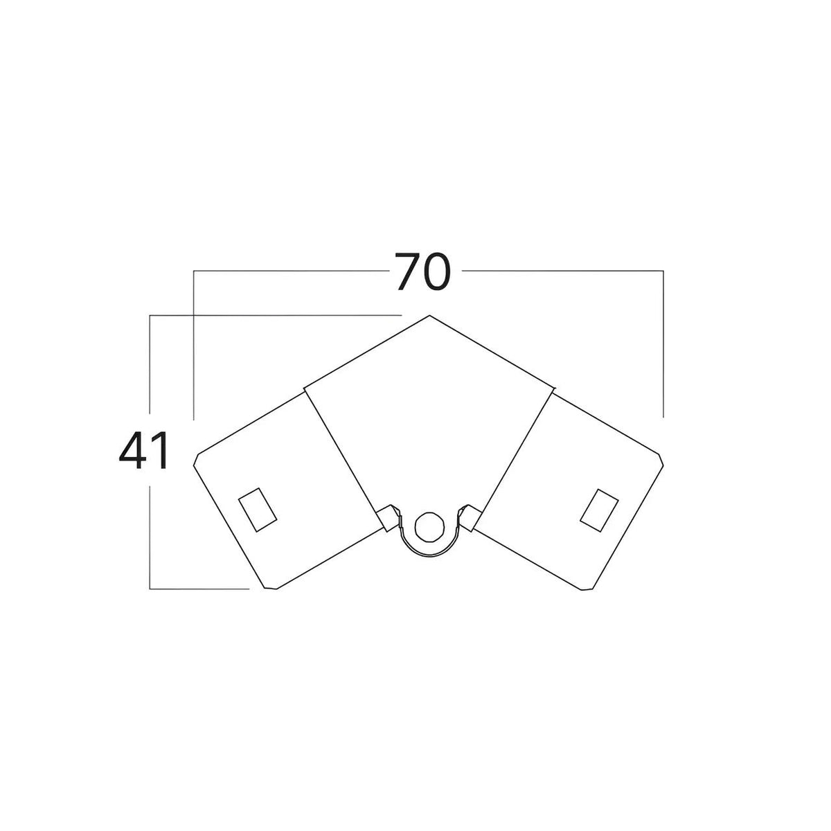 Conector HEGZA G2 120° Forma V pentru 2 x Corp Liniar Hexagonal LED