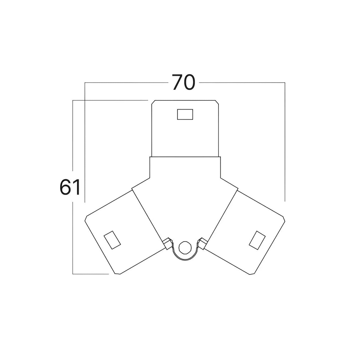 Conector HEGZA G2 120° Forma Y pentru 3 x Corp Liniar Hexagonal LED