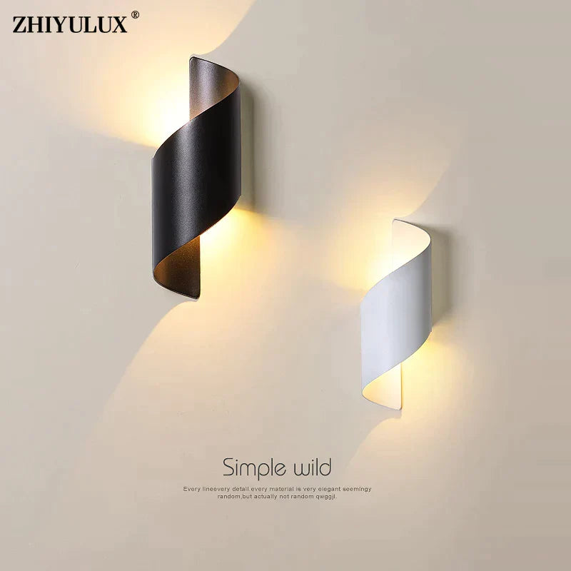 Aplica LED Exterior 10W Spirala Neagra