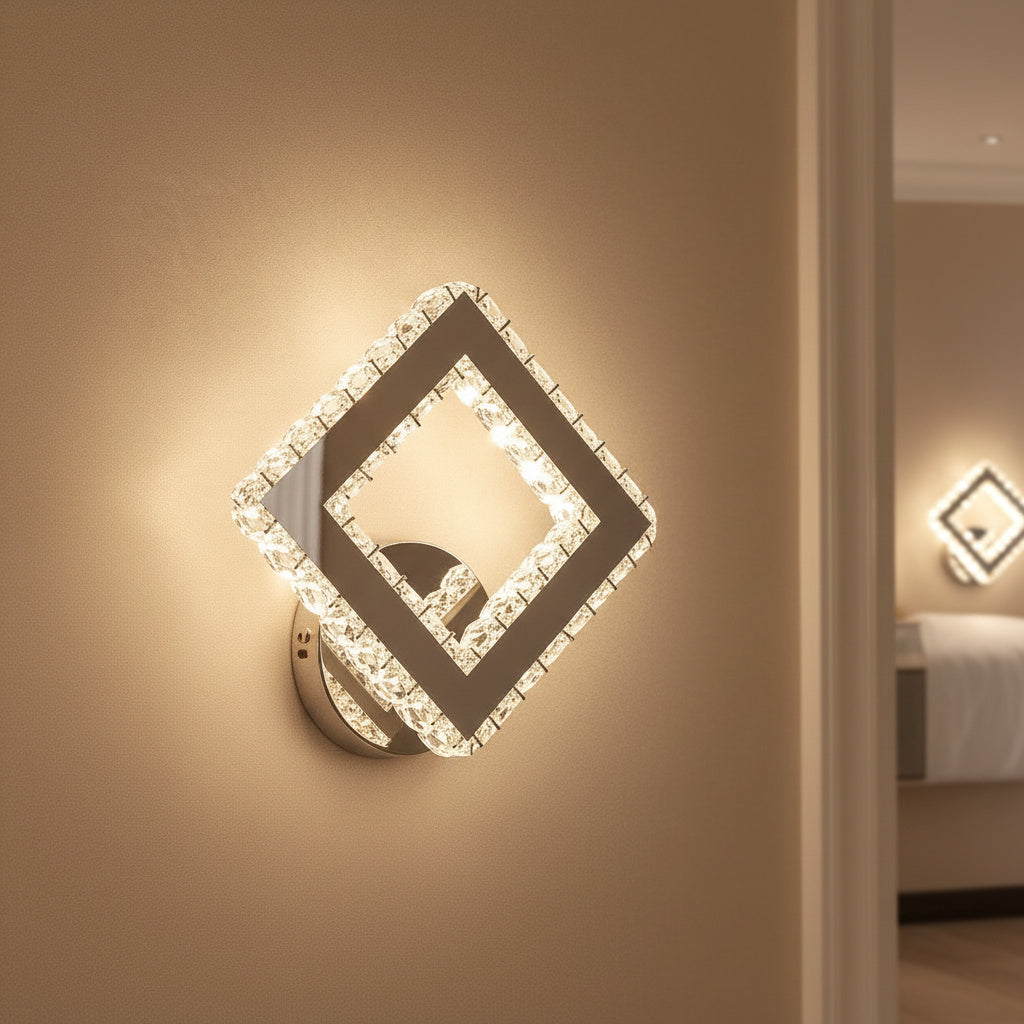 Aplica LED Perete Cristal Diamond Chrome