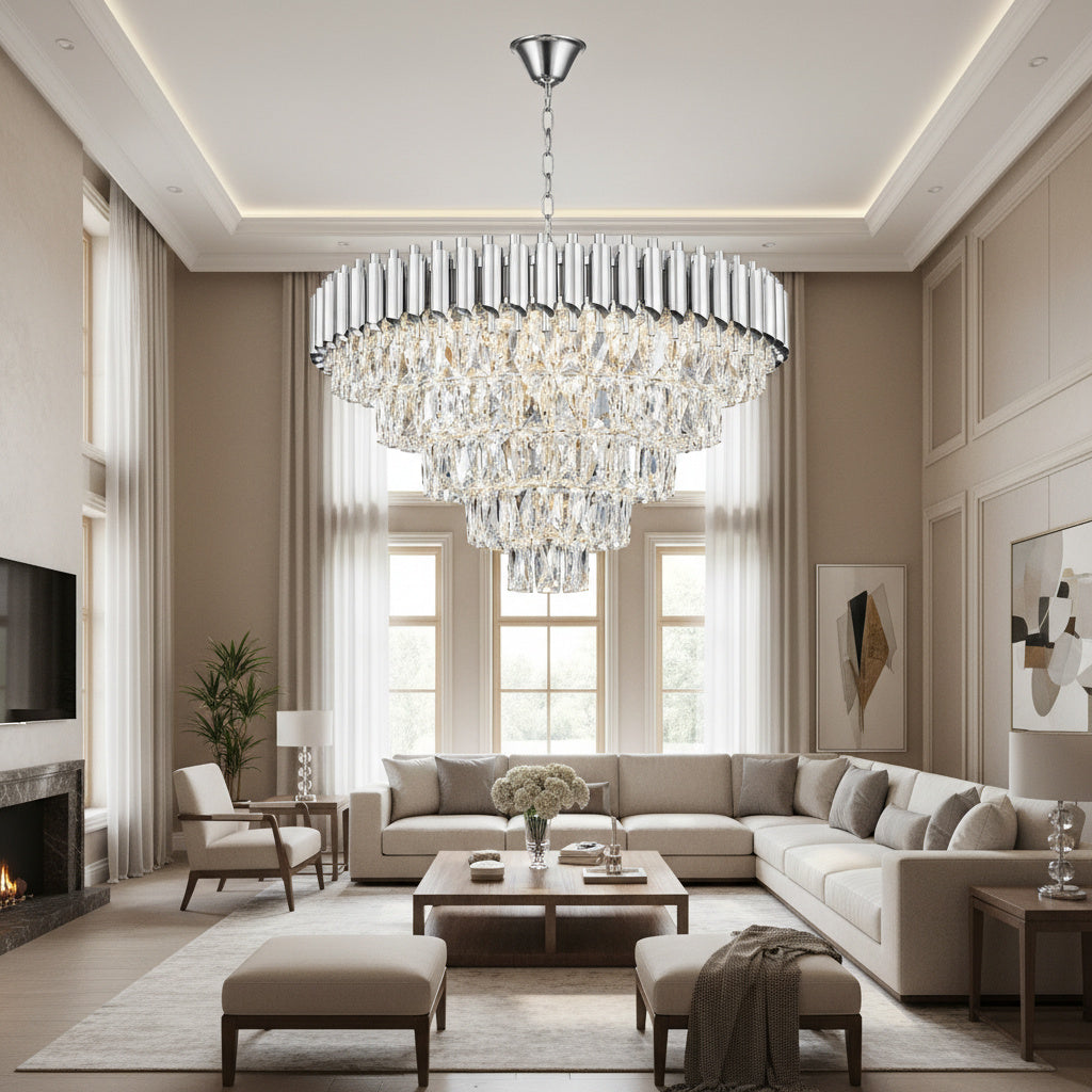 Candelabru Cristal Silver Panther 800mm